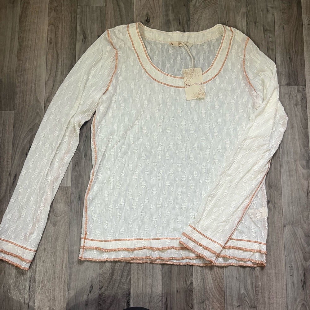 White and Tan Women's Top